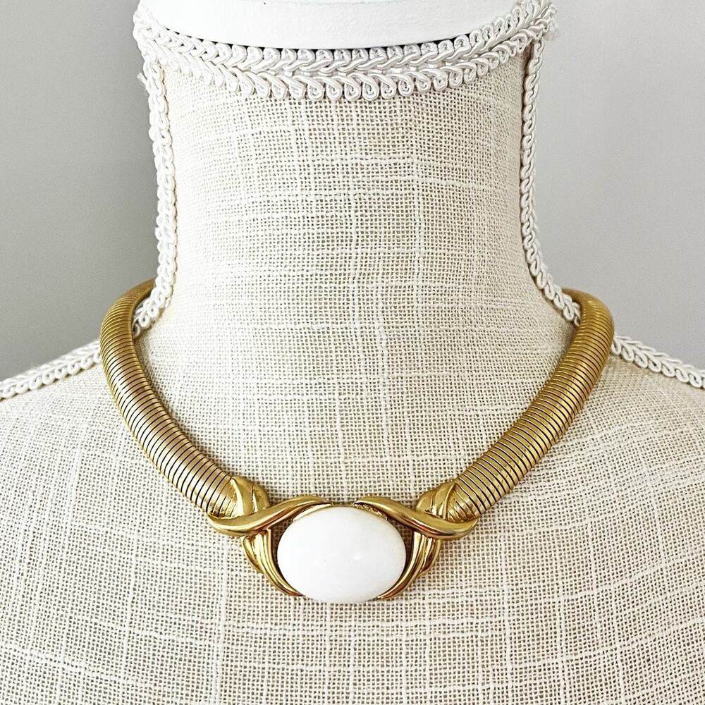 Trifari Vintage White Stone Necklace